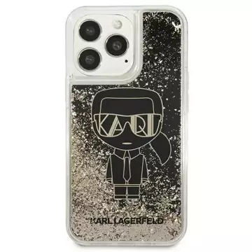 Karl Lagerfeld ochranné pouzdro na telefon KLHCP13LLGGKBK pro Apple iPhone 13 Pro / 13 6.1" černo/černé pevné pouzdro Liquid Glitter Gatsby