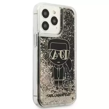 Karl Lagerfeld ochranné pouzdro na telefon KLHCP13LLGGKBK pro Apple iPhone 13 Pro / 13 6.1" černo/černé pevné pouzdro Liquid Glitter Gatsby