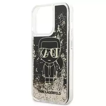 Karl Lagerfeld ochranné pouzdro na telefon KLHCP13LLGGKBK pro Apple iPhone 13 Pro / 13 6.1" černo/černé pevné pouzdro Liquid Glitter Gatsby