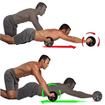 Kolečko na břišní svalstvo Biceps Kolečko na břišní svalstvo Fitness Wheel na trénink Sportovní černá