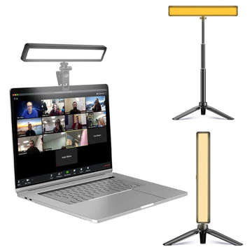 Konferenční lampa s USB klipem na monitor Osvětlení LED lampa 28cm stojan Apexel APL-FL06