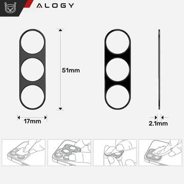 Kovový kryt pro Samsung Galaxy S24 Plus, ochranný kryt ostrůvku fotoaparátu, Alogy Metal Lens, černý