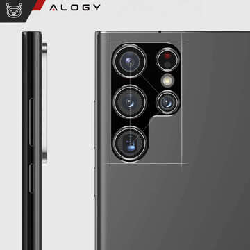 Kovový kryt pro Samsung Galaxy S24 Ultra, ochranný pro ostrůvek fotoaparátu, Alogy Metal Lens, černý