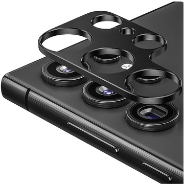Kovový kryt pro Samsung Galaxy S24 Ultra, ochranný pro ostrůvek fotoaparátu, Alogy Metal Lens, černý