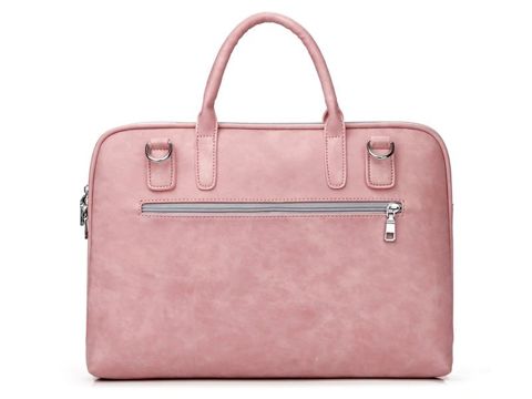 Kožená taška J.QMEI pouzdro na notebook 15" pro MacBook Air / Pro Pink