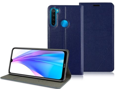 Kožené flipové peněženkové pouzdro Alogy pro Xiaomi Redmi Note 8T Navy blue