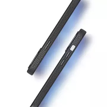 Kožené pouzdro Dux Ducis Roma pro iPhone 13 Pro Max elegantní černé pouzdro z pravé kůže