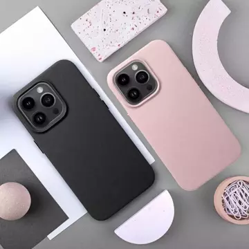 Kožené pouzdro Mag Cover kompatibilní s MagSafe pro Apple iPhone 15 růžové