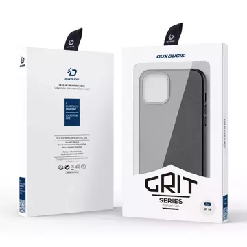 Kožený kryt Dux Ducis Grit pro iPhone 14 Elegantní kryt z umělé kůže (kompatibilní s MagSafe) černý