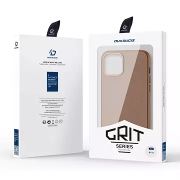 Kožený kryt Dux Ducis Grit pro iPhone 14 Elegantní kryt z umělé kůže (kompatibilní s MagSafe) hnědý