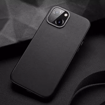 Kožený kryt Dux Ducis Grit pro iPhone 14 Plus Elegantní PU kožený kryt (kompatibilní s MagSafe) černý