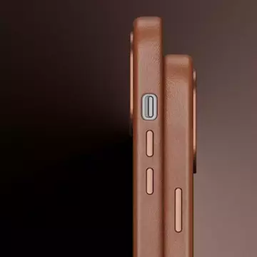 Kožený kryt Dux Ducis Naples pro iPhone 13 Pro (kompatibilní s MagSafe) hnědý