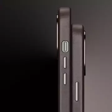 Kožený kryt Dux Ducis Naples pro iPhone 13 Pro (kompatibilní s MagSafe) tmavě hnědý