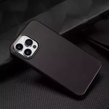 Kožený kryt Dux Ducis Naples pro iPhone 14 Pro (kompatibilní s MagSafe) tmavě hnědý