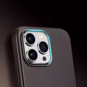 Kožený kryt Dux Ducis Naples pro iPhone 14 Pro (kompatibilní s MagSafe) tmavě hnědý