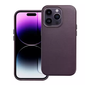 Kožený kryt Mag pro IPHONE 14 PRO tmavě fialový