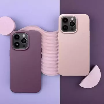 Kožený kryt Mag pro IPHONE 14 PRO tmavě fialový