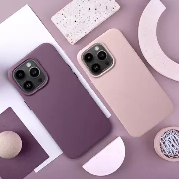 Kožený kryt Mag pro IPHONE 14 PRO tmavě fialový