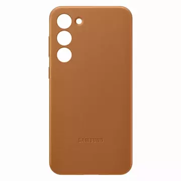 Kožený kryt Samsung pro Samsung Galaxy S23 Plus originální kožené pouzdro Camel (EF-VS916LAEGWW)