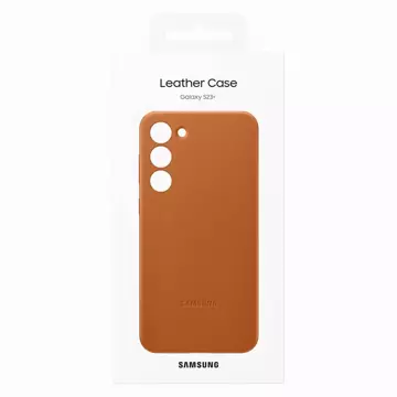 Kožený kryt Samsung pro Samsung Galaxy S23 Plus originální kožené pouzdro Camel (EF-VS916LAEGWW)