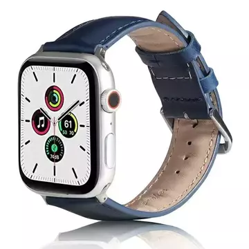 Kožený řemínek na chytré hodinky Beline pro Apple Watch 38/40/41 mm modrá/modrá