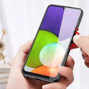 Kryt pouzdra Dux Ducis Fino potažený nylonovým materiálem Samsung Galaxy A22 4G šedý