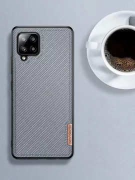 Kryt pouzdra Dux Ducis Fino potažený nylonovým materiálem pro Samsung Galaxy A42 5G šedý