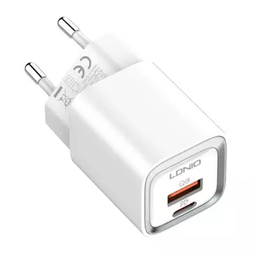 LDNIO A2318C USB nástěnná nabíječka, USB-C 20W kabel USB-C – Lightning