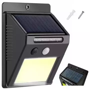 LED solární lampa s pohybovým a soumrakovým senzorem venkovní 48 LED COB