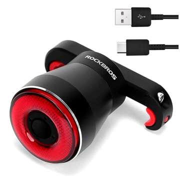 LED zadní světlo na kolo USB RockBros Smart TL907Q51 na zadní část kola pod sedlo 60lm světle červené osvětlení