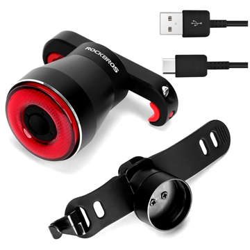 LED zadní světlo na kolo USB RockBros Smart TL907Q51 na zadní část kola pod sedlo 60lm světle červené osvětlení