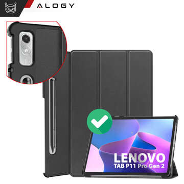 Lenovo Tab P11 Pro 2 Gen 11.2 Pouzdro na tablet TB-132FU TB-132XU Pouzdro Alogy Book Cover Černé sklo