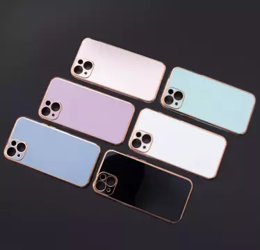 Lighting Color Case pro iPhone 12 Pro bílý gelový kryt se zlatým rámečkem