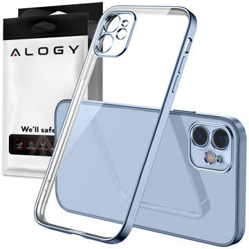 Luxusní pouzdro Alogy TPU s ochranou fotoaparátu pro Apple iPhone 12 Blue Clear Glass