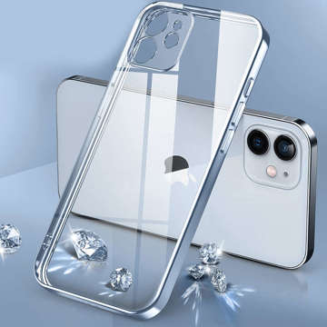 Luxusní pouzdro Alogy TPU s ochranou fotoaparátu pro Apple iPhone 12 Blue Clear Glass