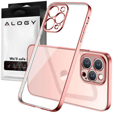 Luxusní pouzdro Alogy TPU s ochranou fotoaparátu pro Apple iPhone 12 Pro Pink Clear Glass