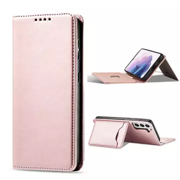 Magnet Card Case Case pro Samsung Galaxy S22 Pouch Wallet Card Holder Pink