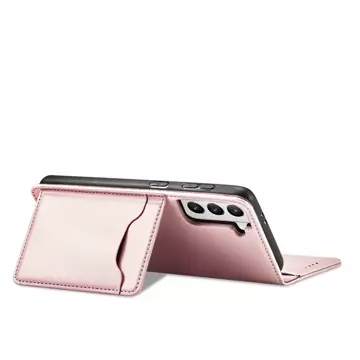 Magnet Card Case Case pro Samsung Galaxy S22 Pouch Wallet Card Holder Pink