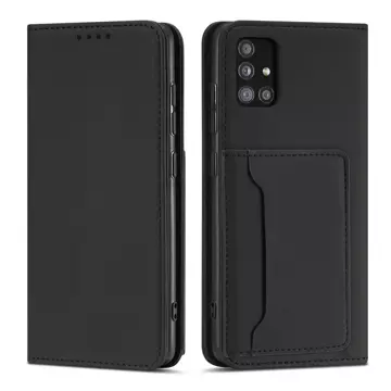 Magnet Card Case Case pro Xiaomi Redmi Note 11 Pouch Wallet Card Holder Black