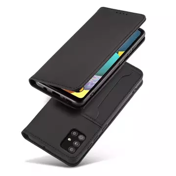 Magnet Card Case Case pro Xiaomi Redmi Note 11 Pouch Wallet Card Holder Black