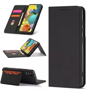 Magnet Card Case Case pro Xiaomi Redmi Note 11 Pouch Wallet Card Holder Black