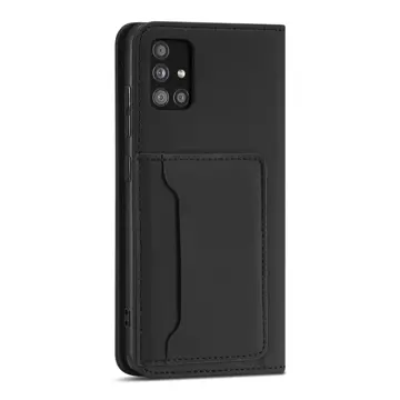 Magnet Card Case Case pro Xiaomi Redmi Note 11 Pouch Wallet Card Holder Black