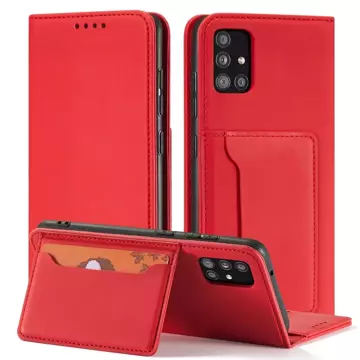 Magnet Card Case Case pro Xiaomi Redmi Note 11 Pouch Wallet Card Holder Red