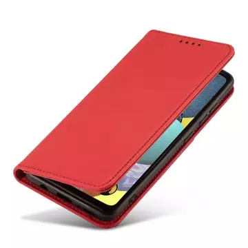 Magnet Card Case Case pro Xiaomi Redmi Note 11 Pouch Wallet Card Holder Red