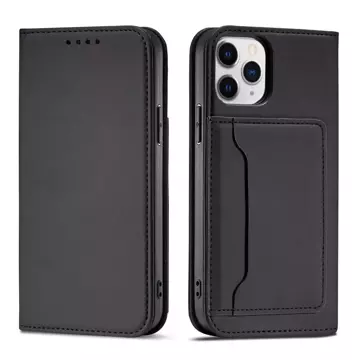 Magnet Card Case pro iPhone 12 krycí stojánek na peněženku na karty černý