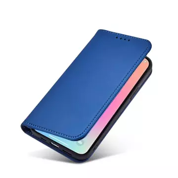 Magnet Card Case pro iPhone 13 obal na karty peněženka stojánek na karty modrý