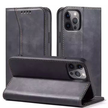 Magnet Fancy Case Case pro iPhone 12 Pro Max Pouch Wallet Card Holder Black