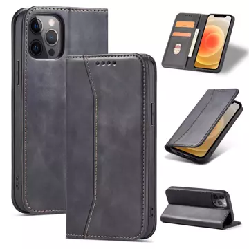 Magnet Fancy Case Case pro iPhone 12 Pro Max Pouch Wallet Card Holder Black