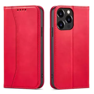 Magnet Fancy Case Case pro iPhone 13 Pro Max Pouch Wallet Card Holder Red