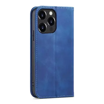 Magnet Fancy Case pro iPhone 13 Pro kryt peněženky stojánek na karty modrý